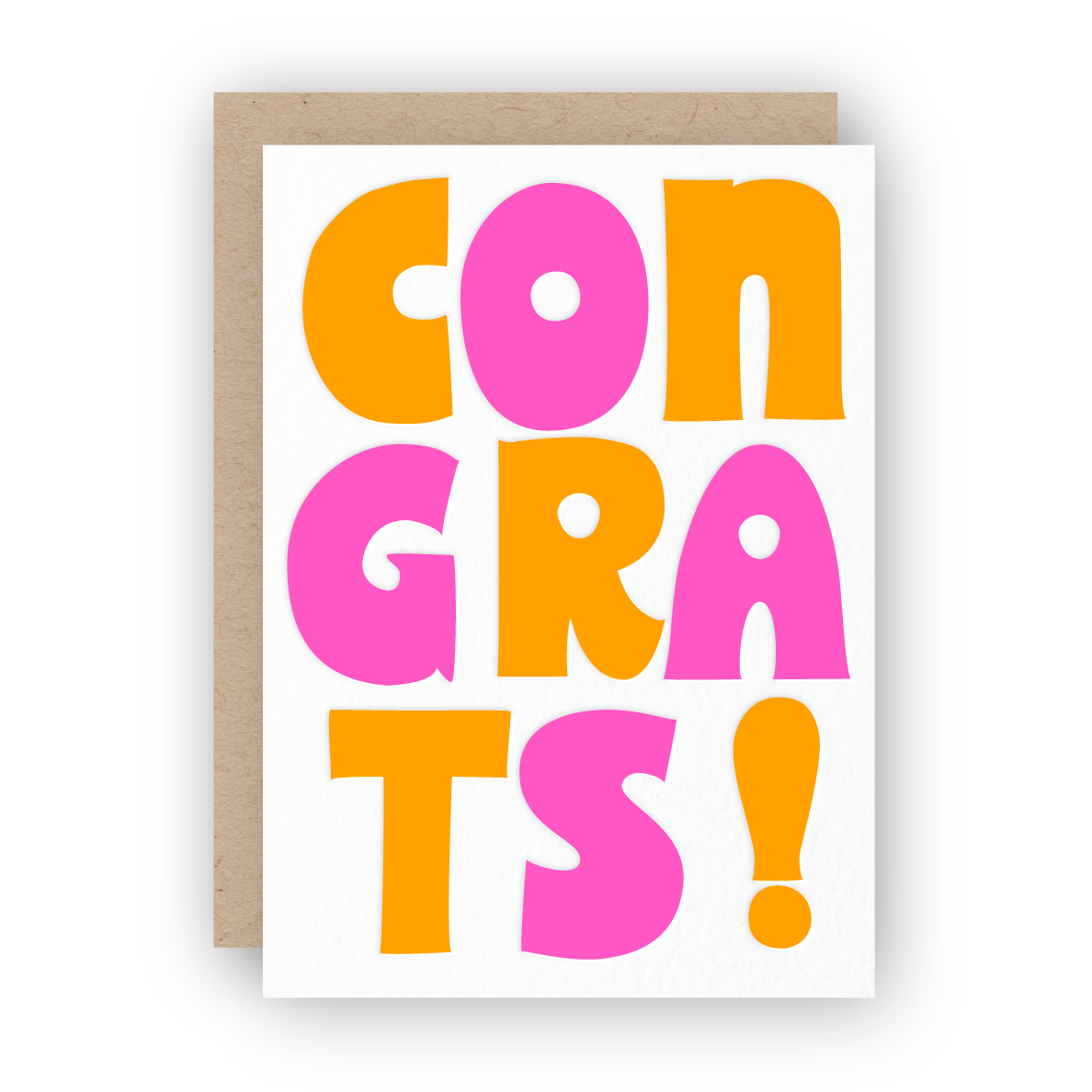 Congrats! Neon Letterpress Greeting Card