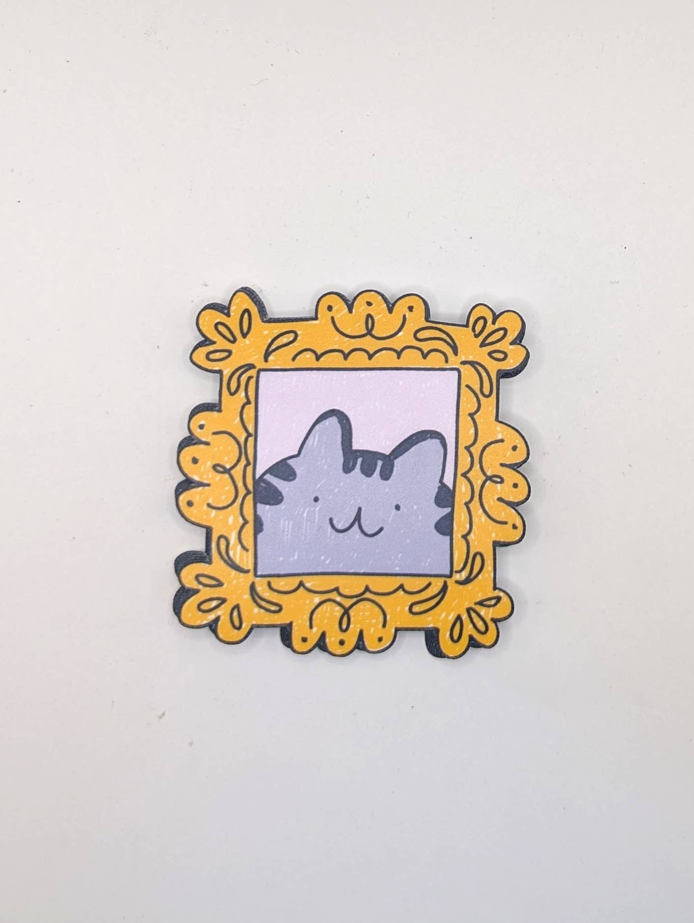 Framed Cat Portrait Vinyl Waterproof Sticker