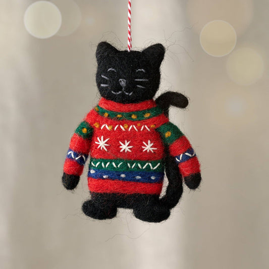 Kalo Ugly Sweater Cat Ornament