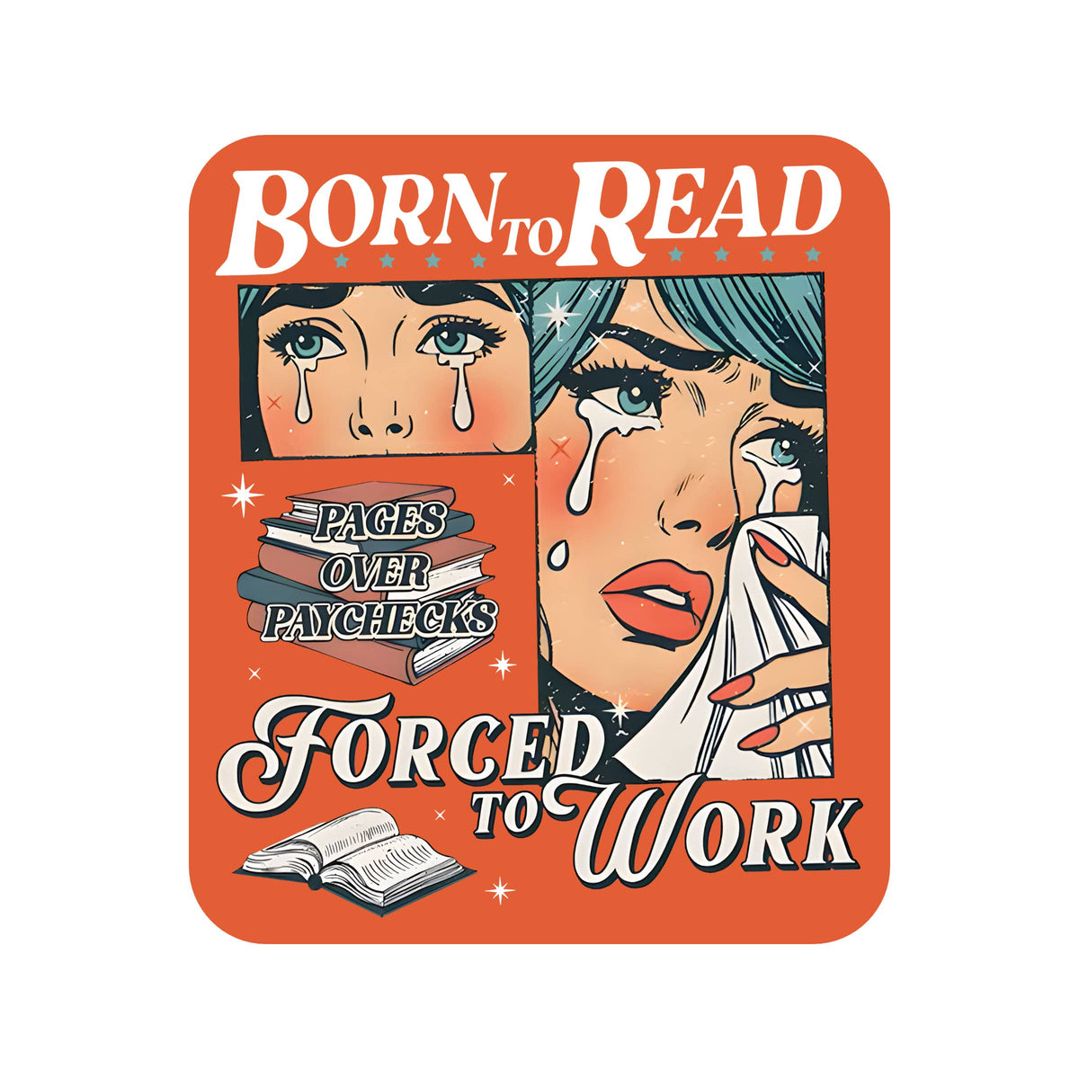 Book Read Funny Humor Lit Cute High Quality Vinyl Sticker