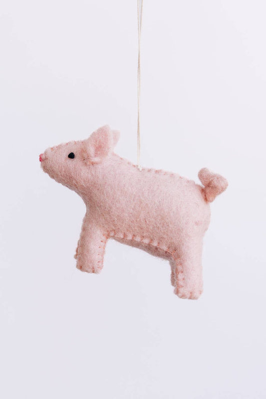 Christmas Pig Ornament - Handmade Farm Theme Christmas Gift