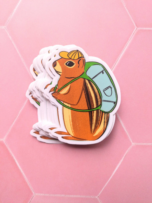 Sticker - Chipmunk with Backpack