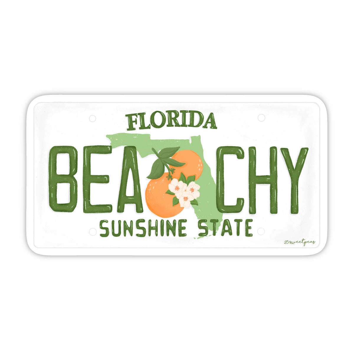 Beach Florida License Plate Sticker