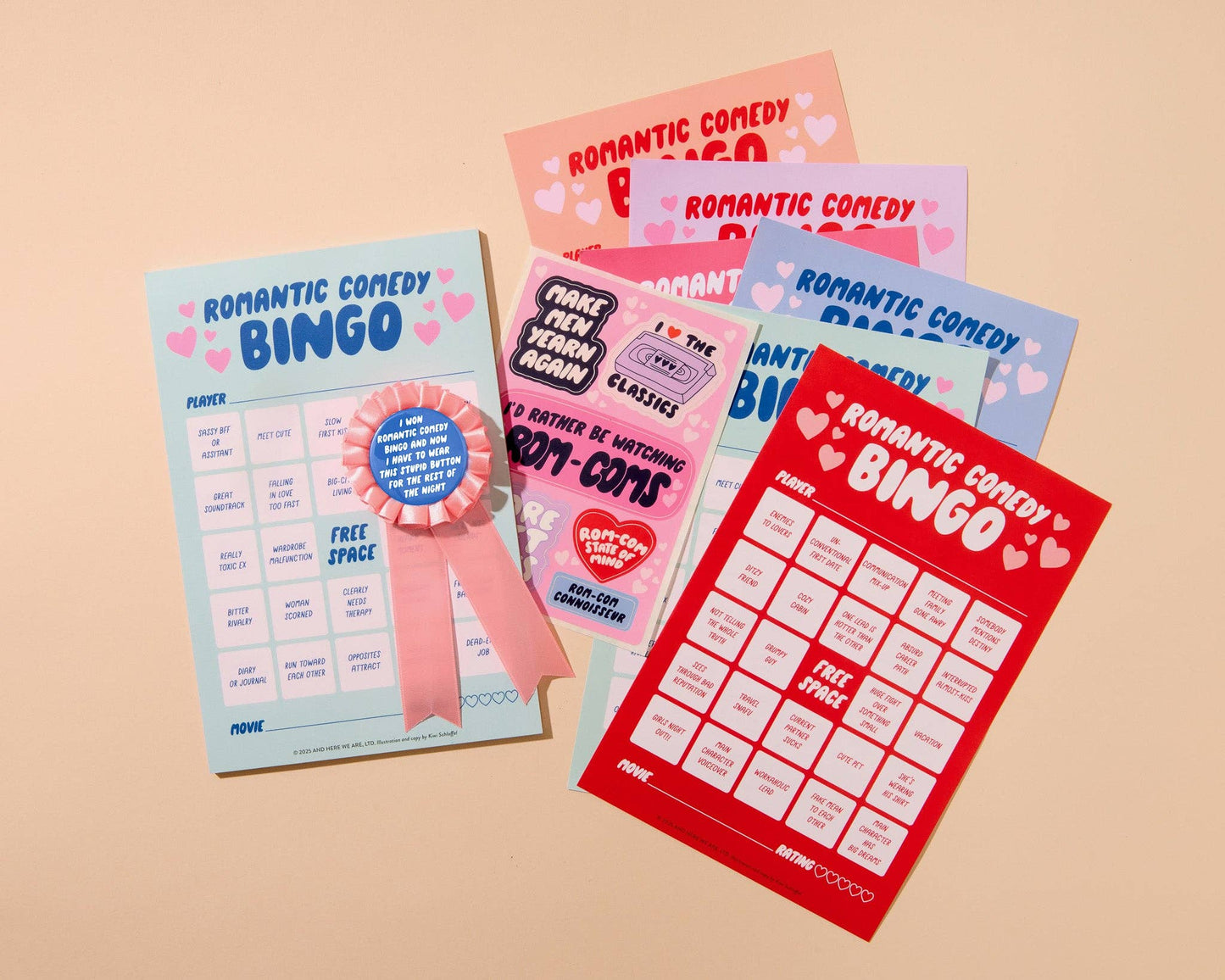 Rom-Com Cheesy Movie Night Bingo - Pop Culture, Valentines Day gift, Mother's Day gift, Christmas gift