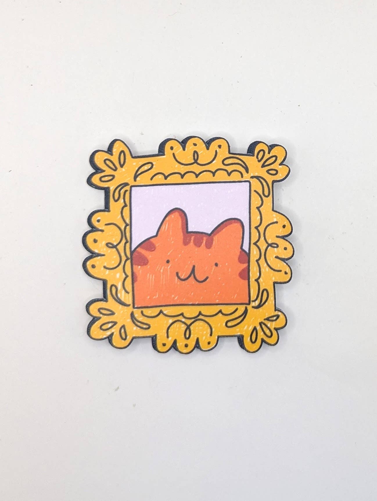 Framed Cat Portrait Vinyl Waterproof Sticker