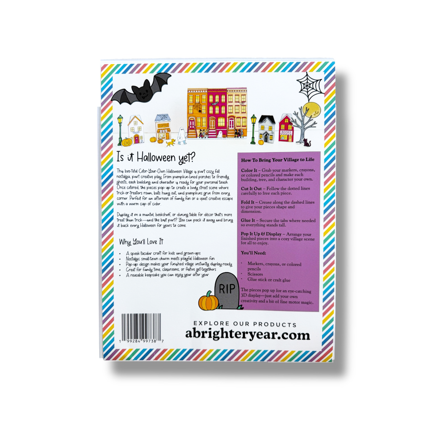 Color-Your-Own Halloween Village - DIY, Halloween Craft