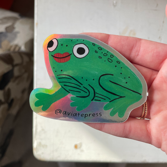 Holographic Froggy Sticker