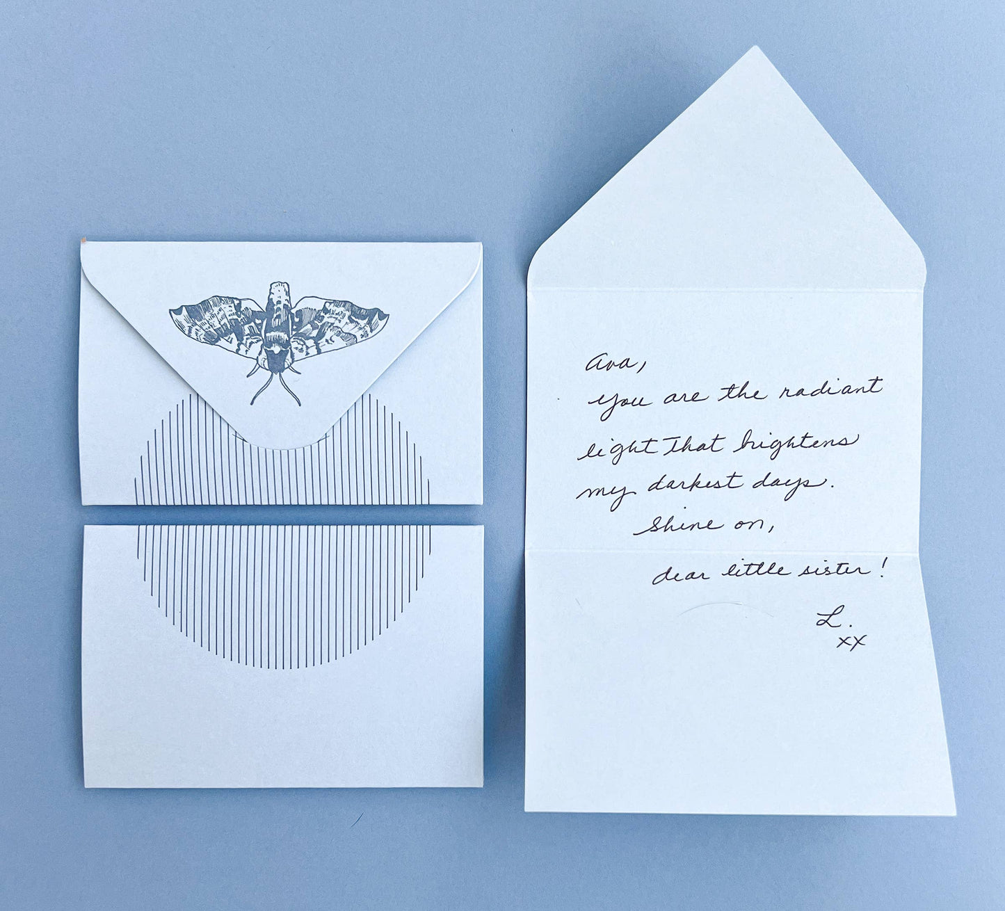 Blue moth mini card