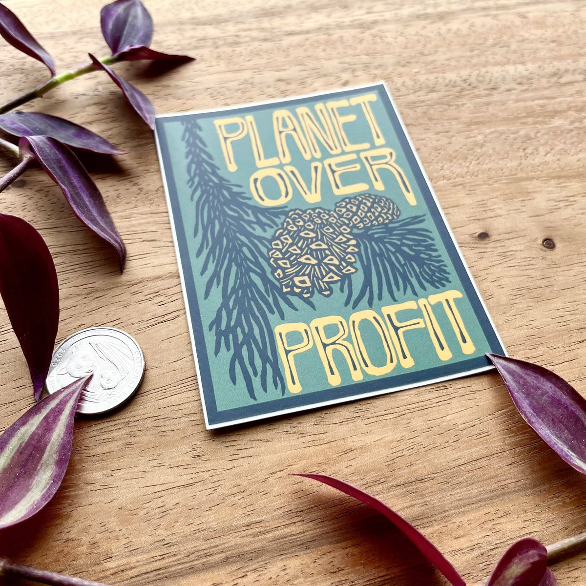 Planet Over Profit Sticker | matte vinyl environmental – Cultivate Jax