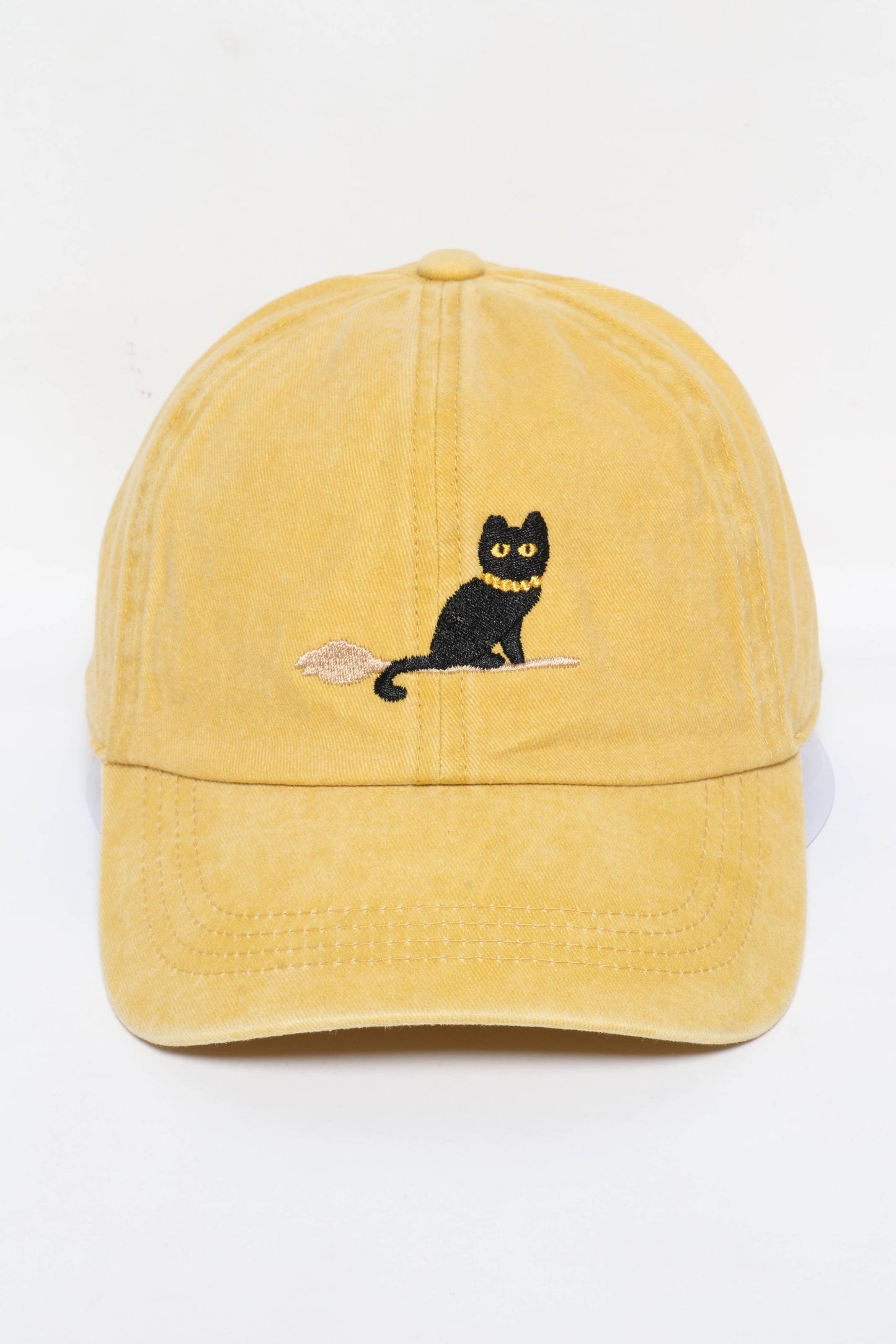 Halloween Black Cat Embroidery Cotton Baseball Cap