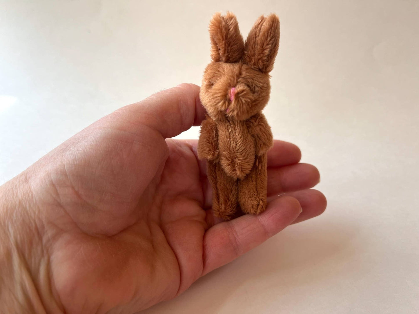 Miniature Plush Bunny Rabbit Brown 