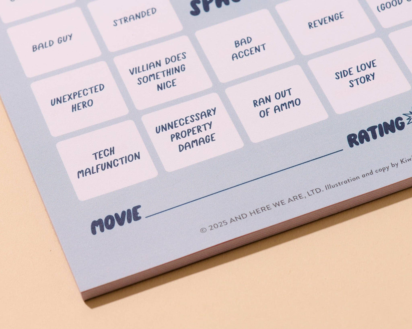 Big-budget Action Cheesy Movie Bingo - Summer, pop culture, party game,