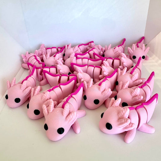3D Printed Articulating Baby Axolotls