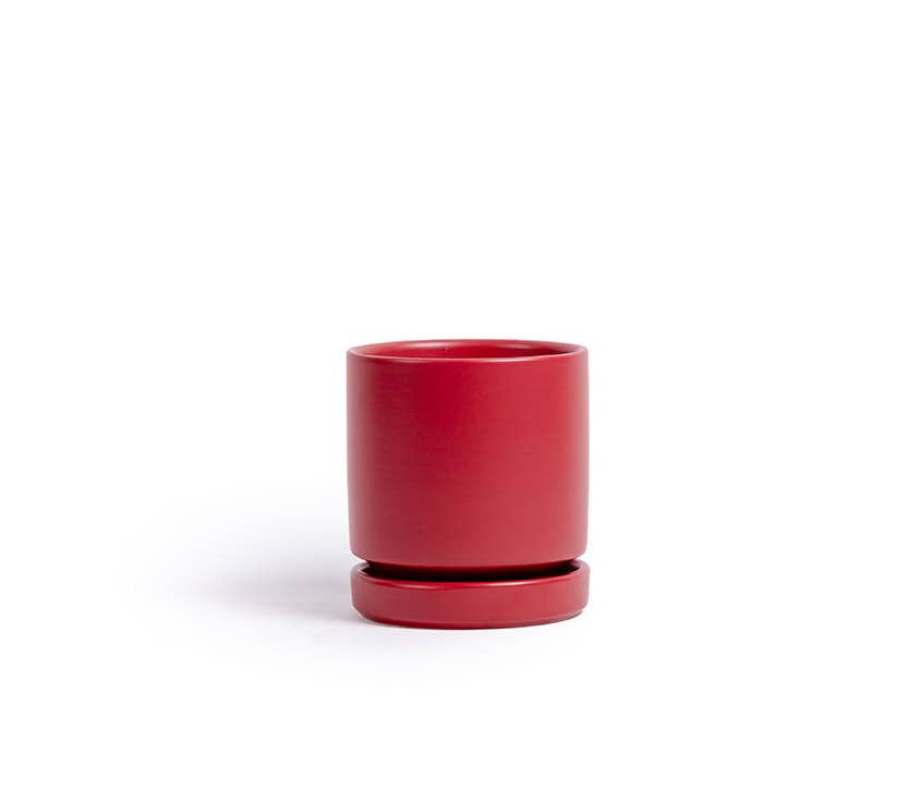 10.5" Gemstone Cylinder Pots with Water Saucers