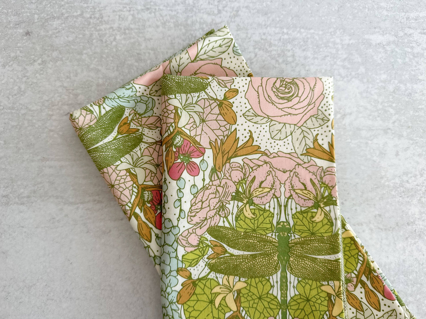 Dragonfly Garden Cloth Napkins, set of four