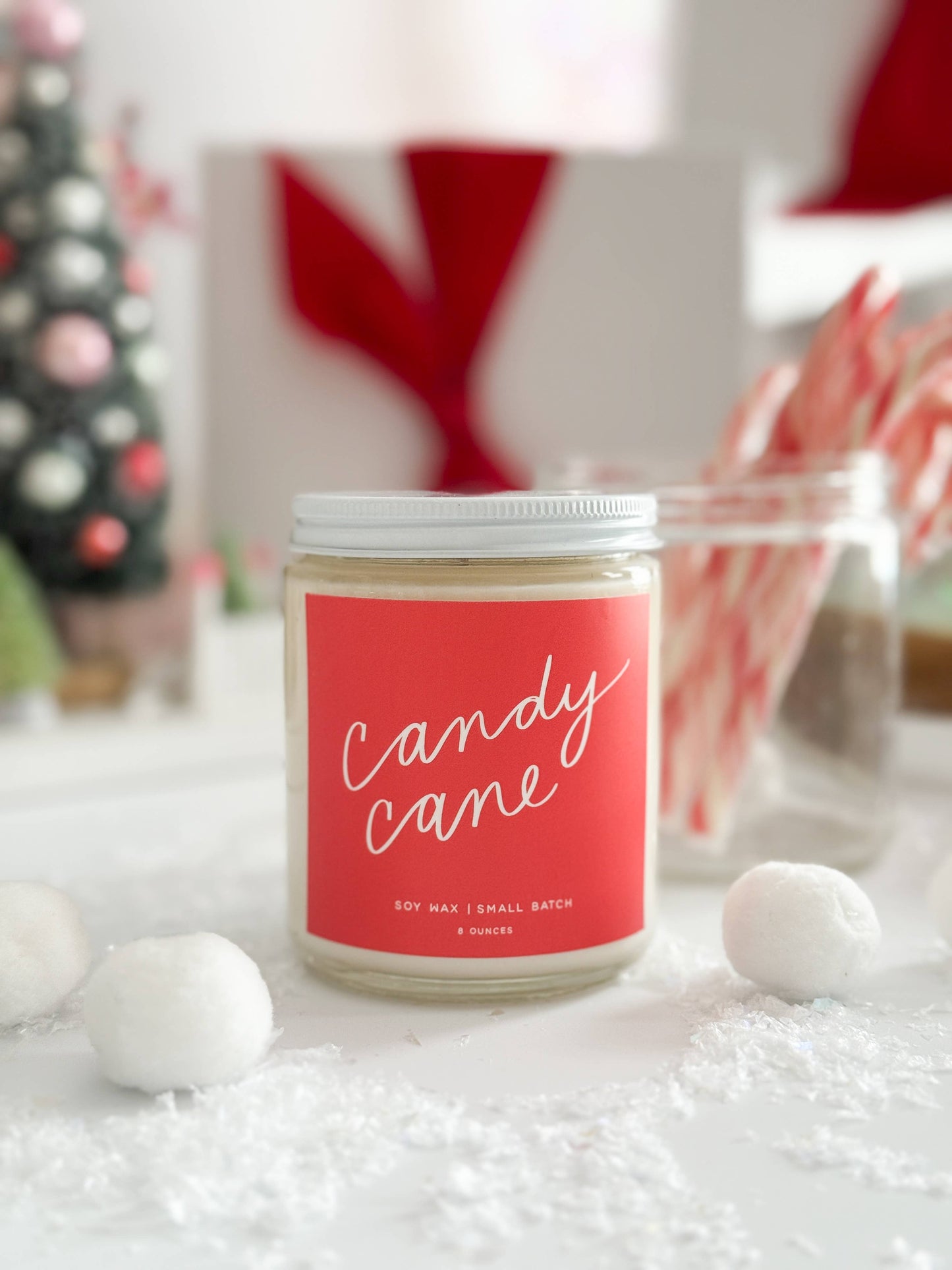Candy Cane Candle | Peppermint + Vanilla