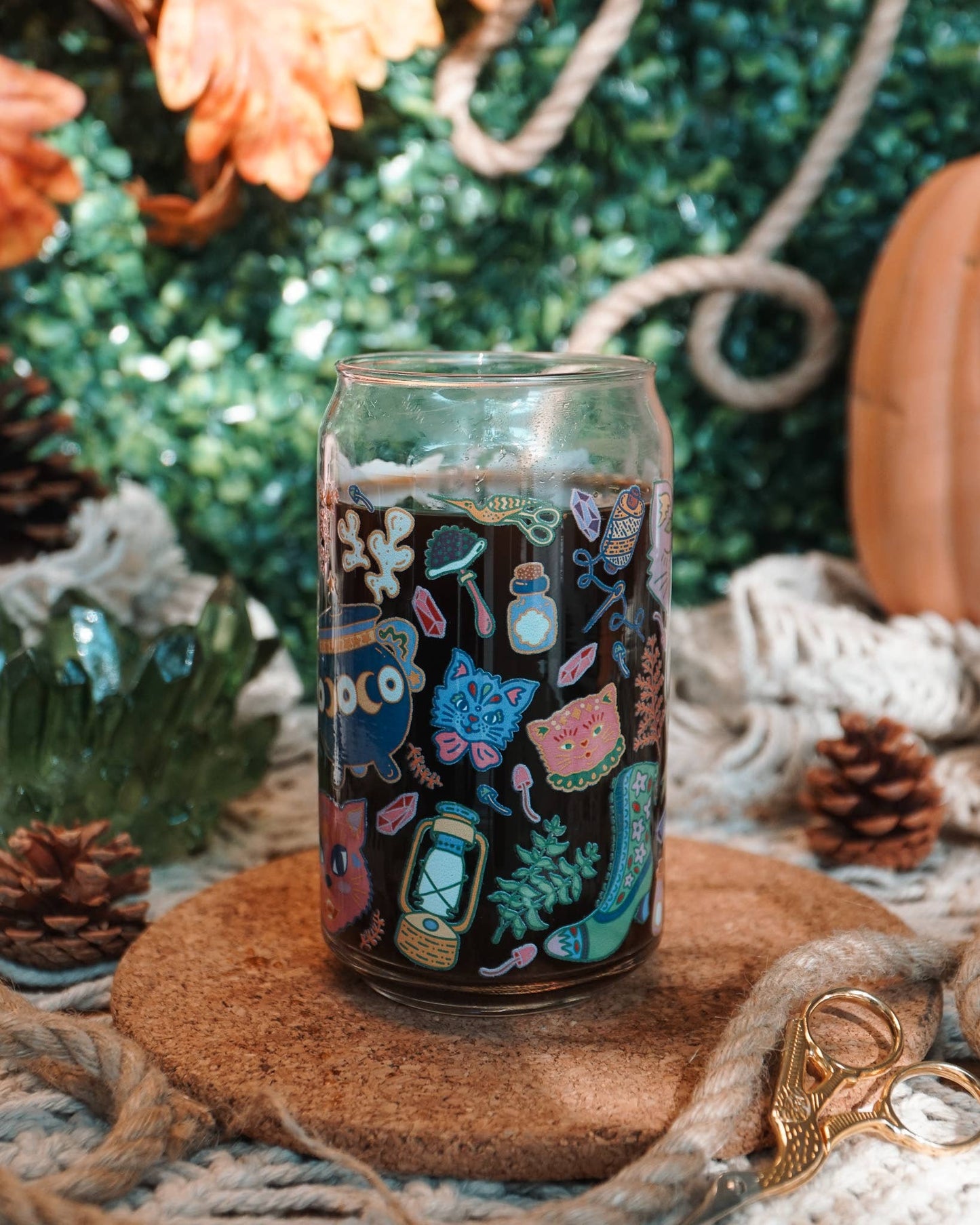 Kitsch Witch Can Glass | cats, cauldrons & potions