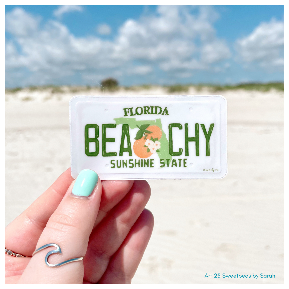 Beach Florida License Plate Sticker