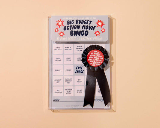 Big-budget Action Cheesy Movie Bingo - Summer, pop culture, party game,