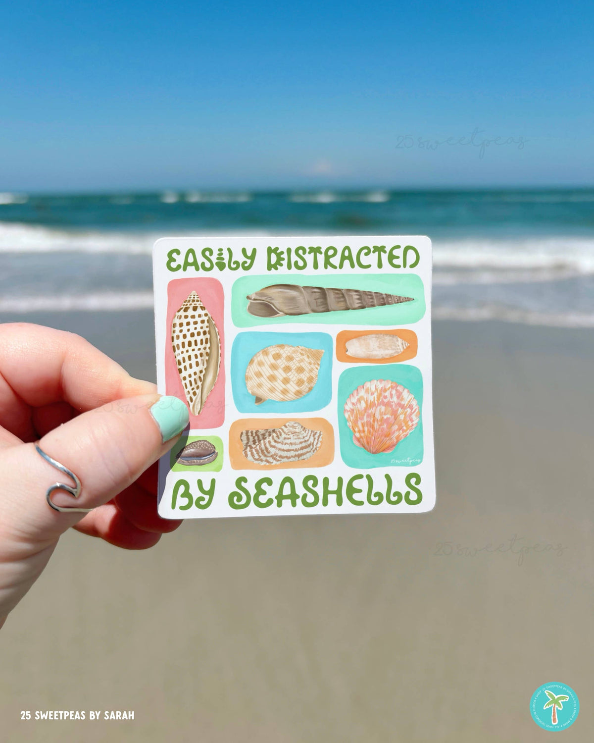 Easily Distracted By Seashells Sticker