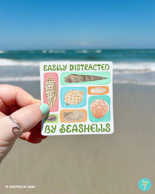 Easily Distracted By Seashells Sticker