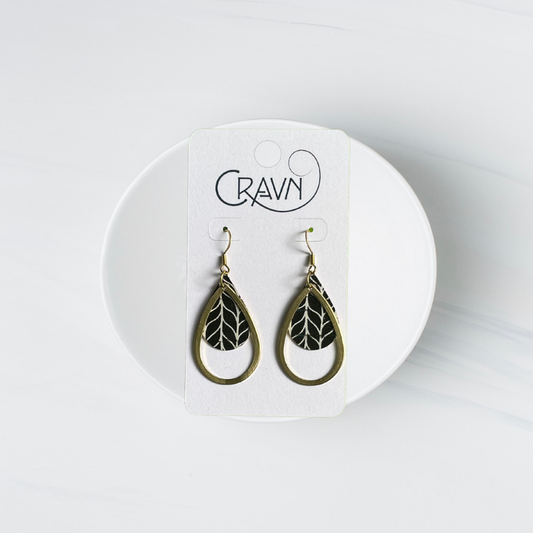 Cork & Brass Teardrop Earrings