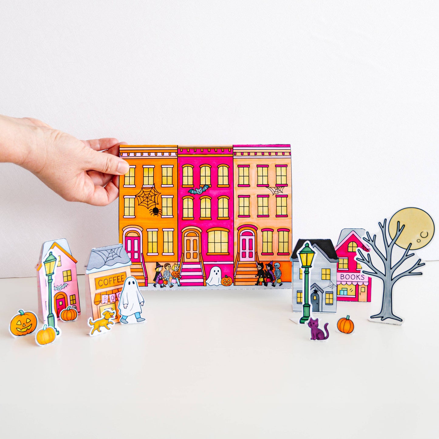 Color-Your-Own Halloween Village - DIY, Halloween Craft