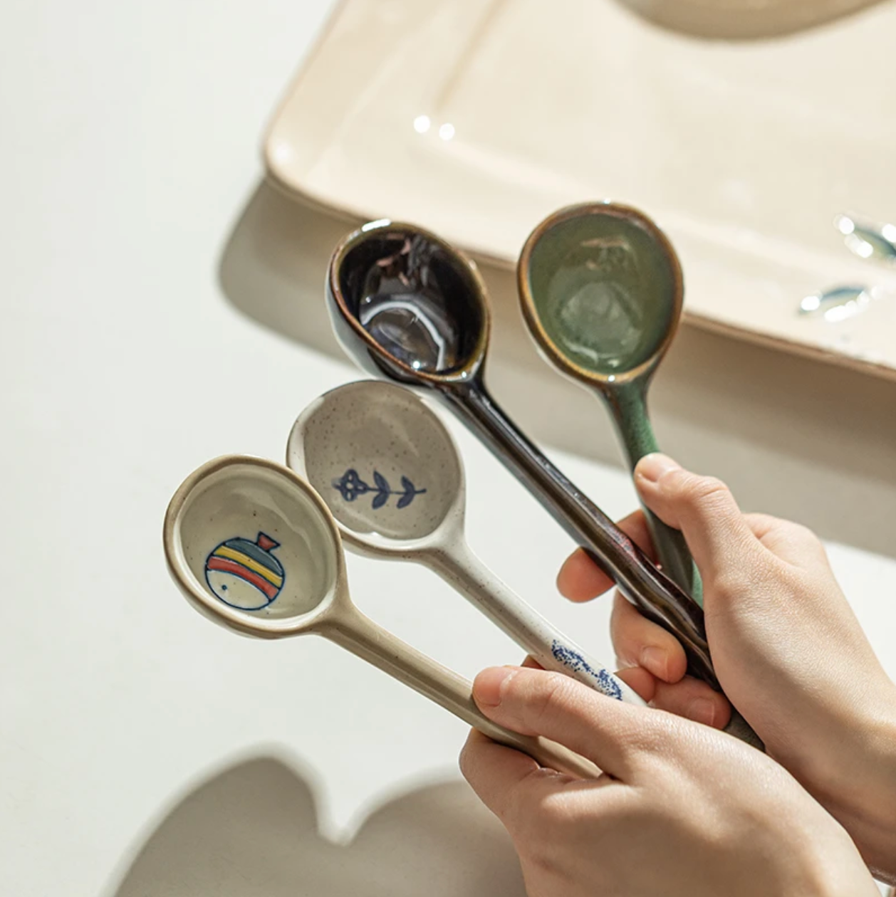 Japanese Ceramic Soup Spoon