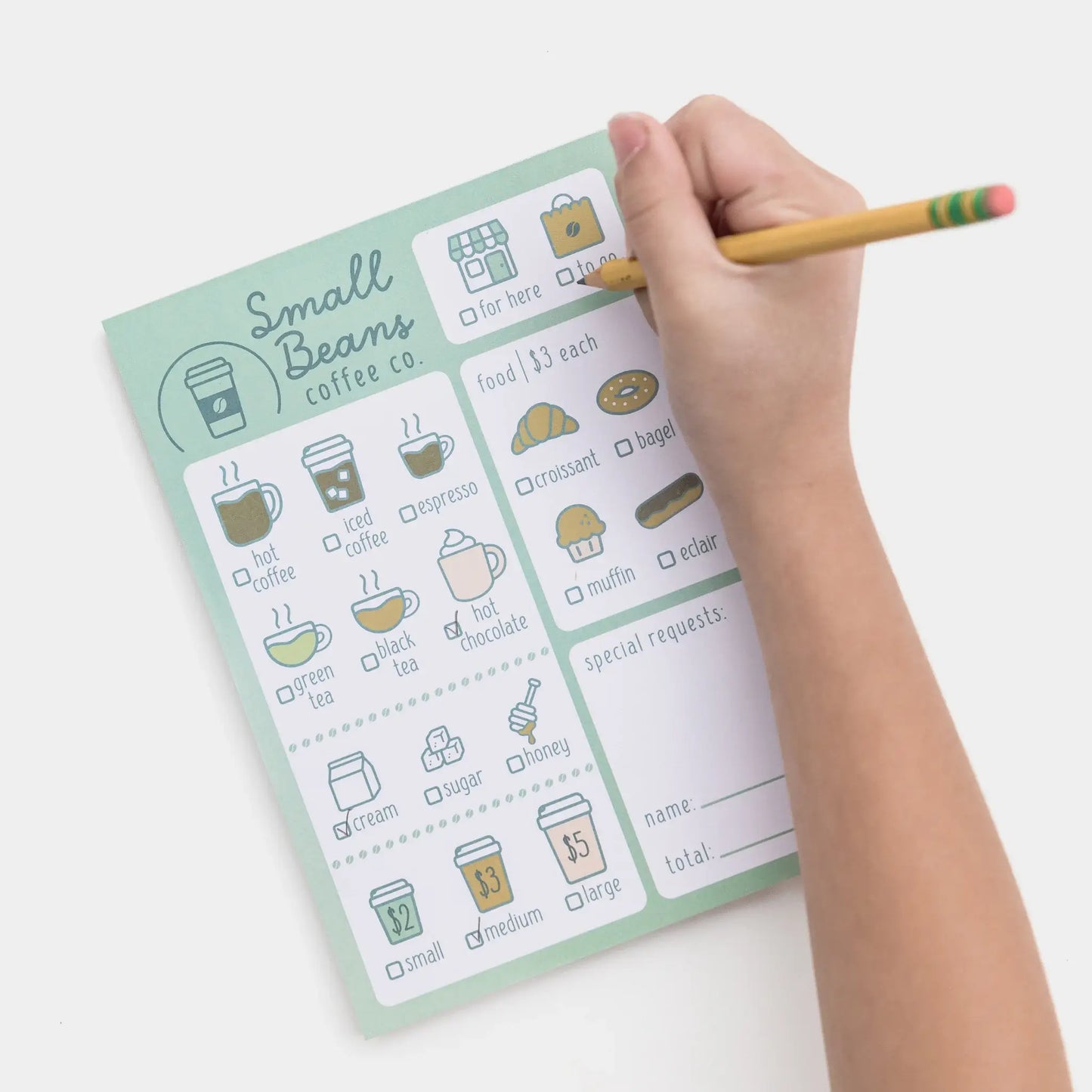 Coffee Shop Pretend Play Notepad | Imaginative Gift