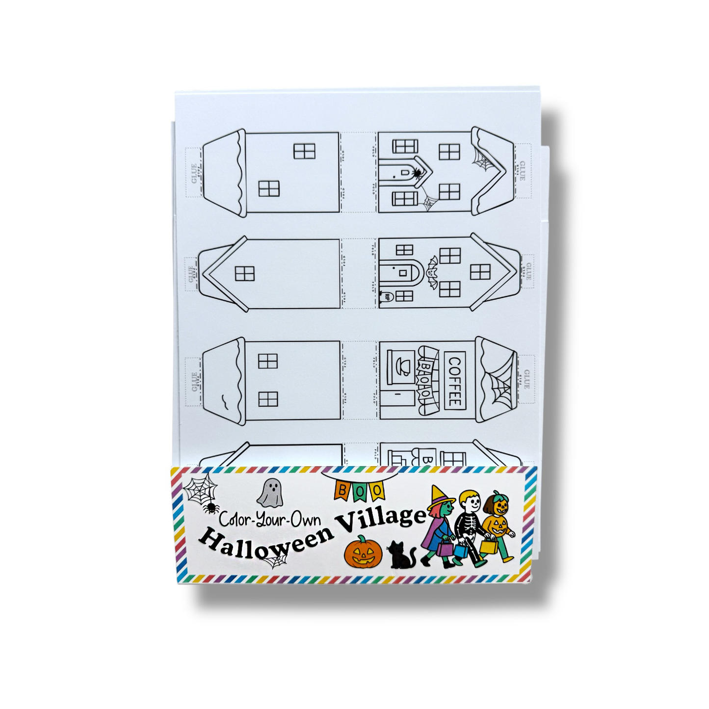 Color-Your-Own Halloween Village - DIY, Halloween Craft