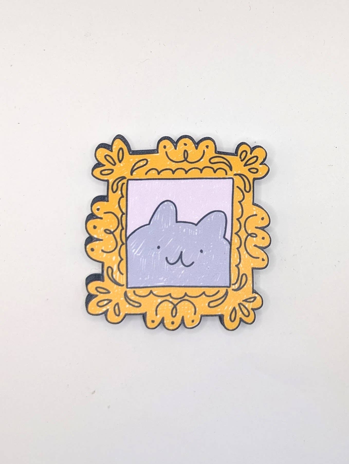 Framed Cat Portrait Vinyl Waterproof Sticker
