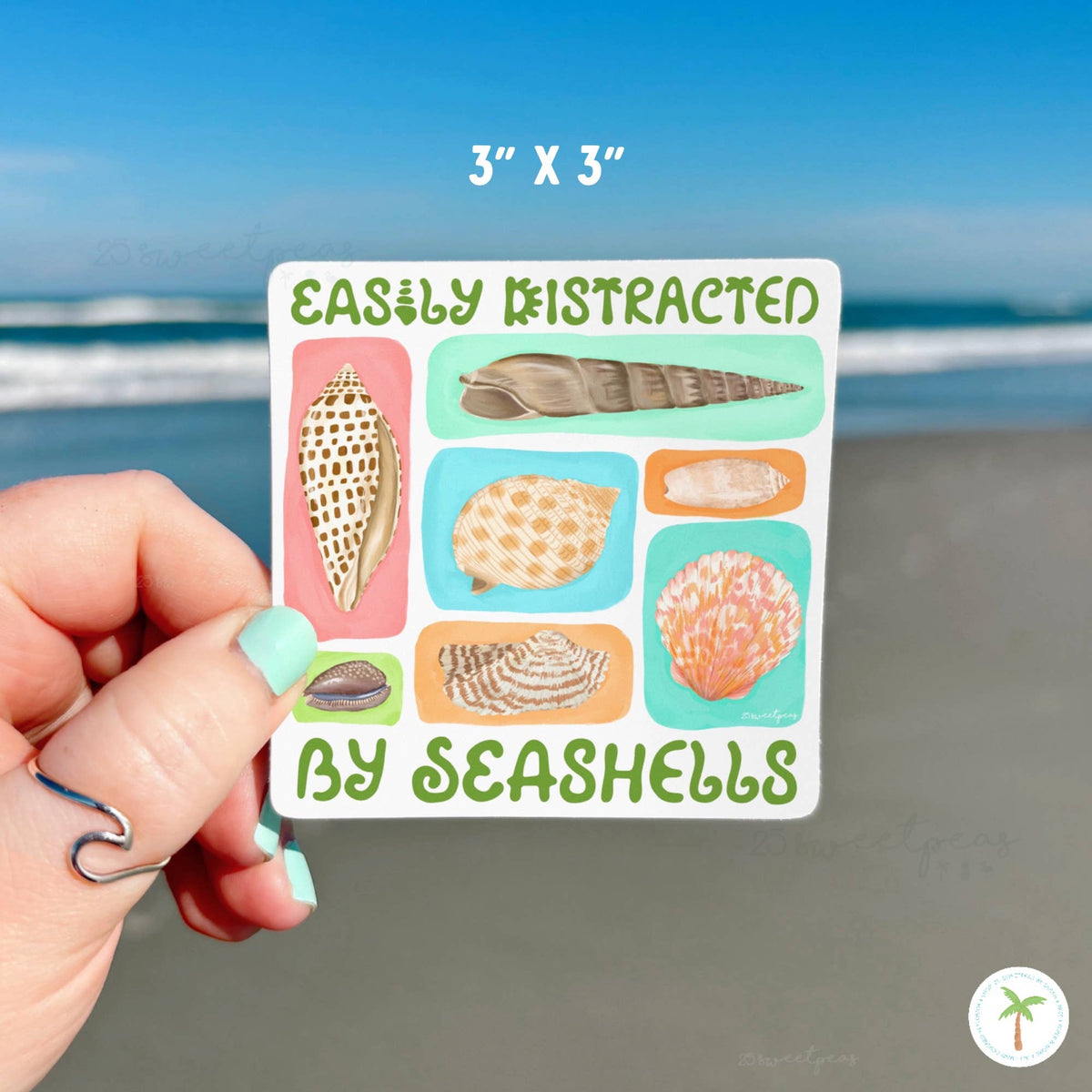 Easily Distracted By Seashells Sticker
