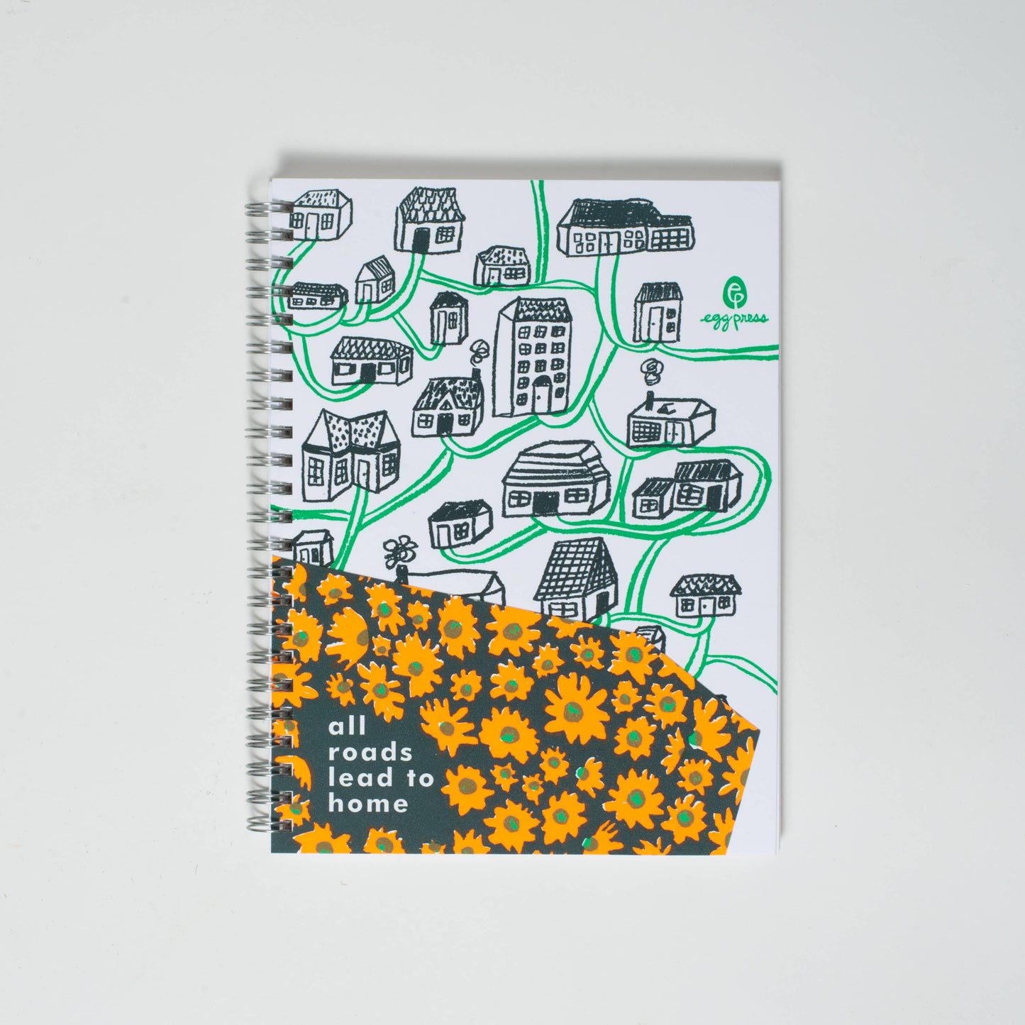 All Roads Lead Home Blank Letterpress Notebook by Egg Press