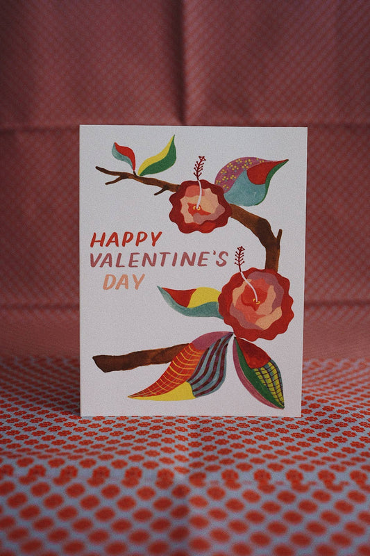 Valentine's Patterned Flowers Card
