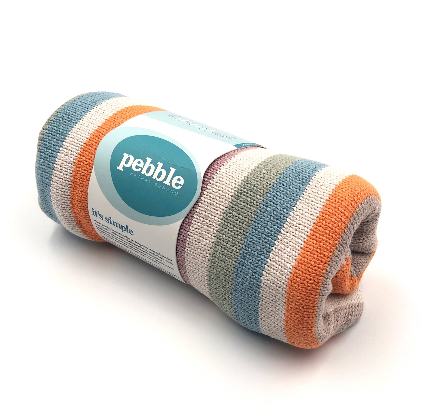 Handmade Knit Baby Blanket - Multi Striped