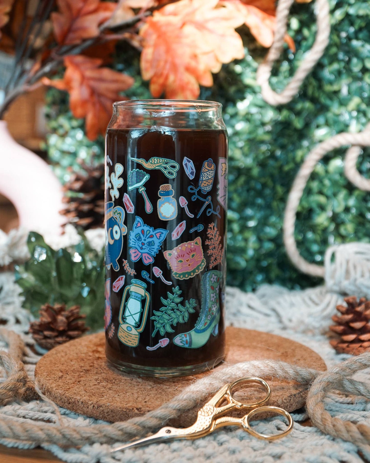 Kitsch Witch Can Glass | cats, cauldrons & potions