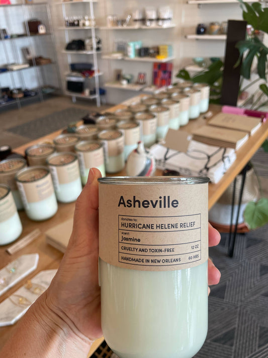 Asheville Disaster Relief - Jasmine Candle Eco Soy Recycled