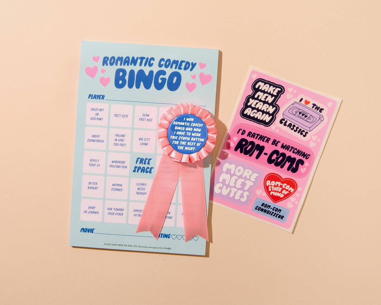 Rom-Com Cheesy Movie Night Bingo - Pop Culture, Valentines Day gift, Mother's Day gift, Christmas gift