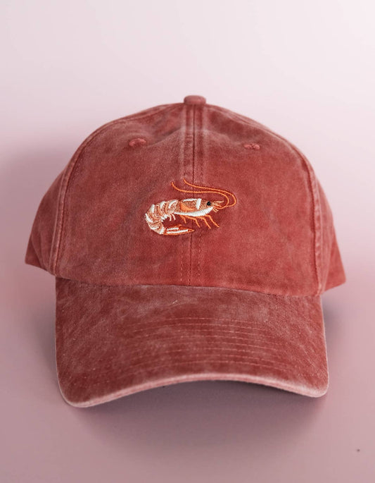 Embroidered Hat | Shrimp, Washed Brick Color