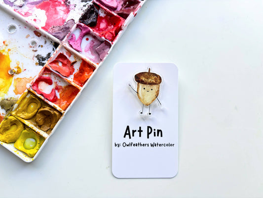 Acorn Pin – Fall Nature Woodland Art Accessory