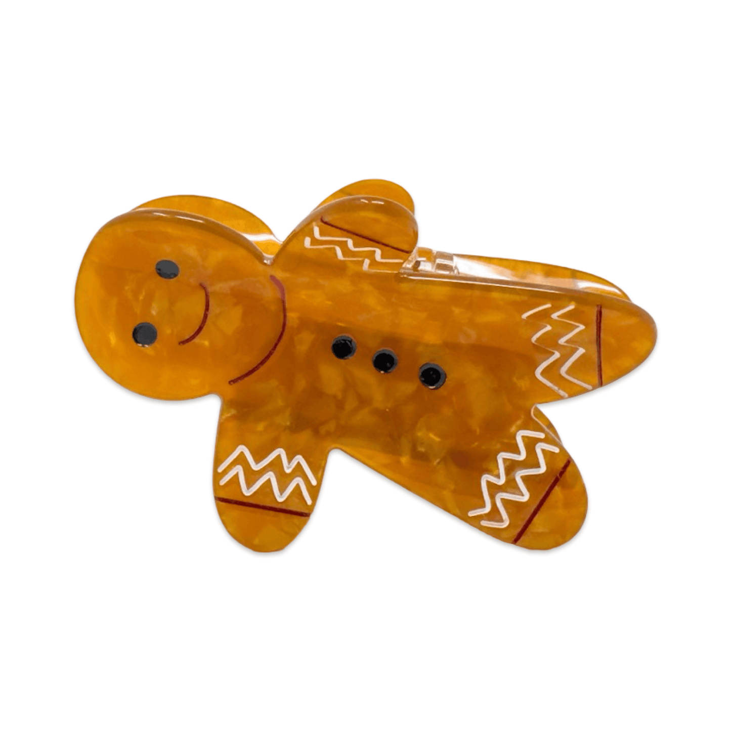 Midi Gingerbread Holiday Cookie Hair Claw Clip