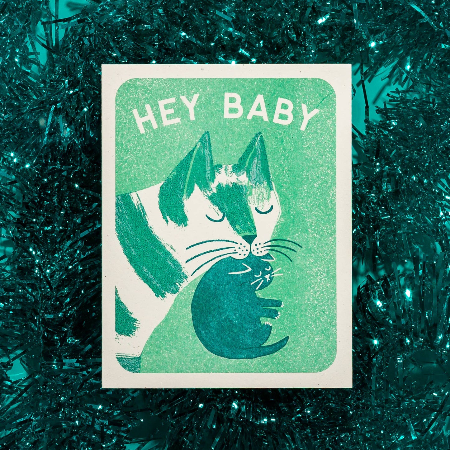 Hey Baby - Risograph Card