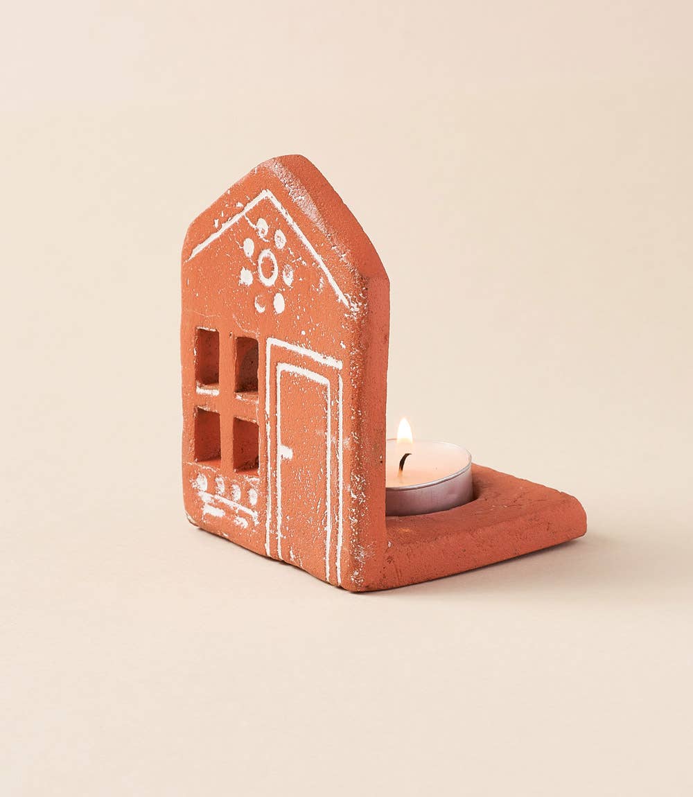 Vasanta House Tealight Candle Holder - Terracotta
