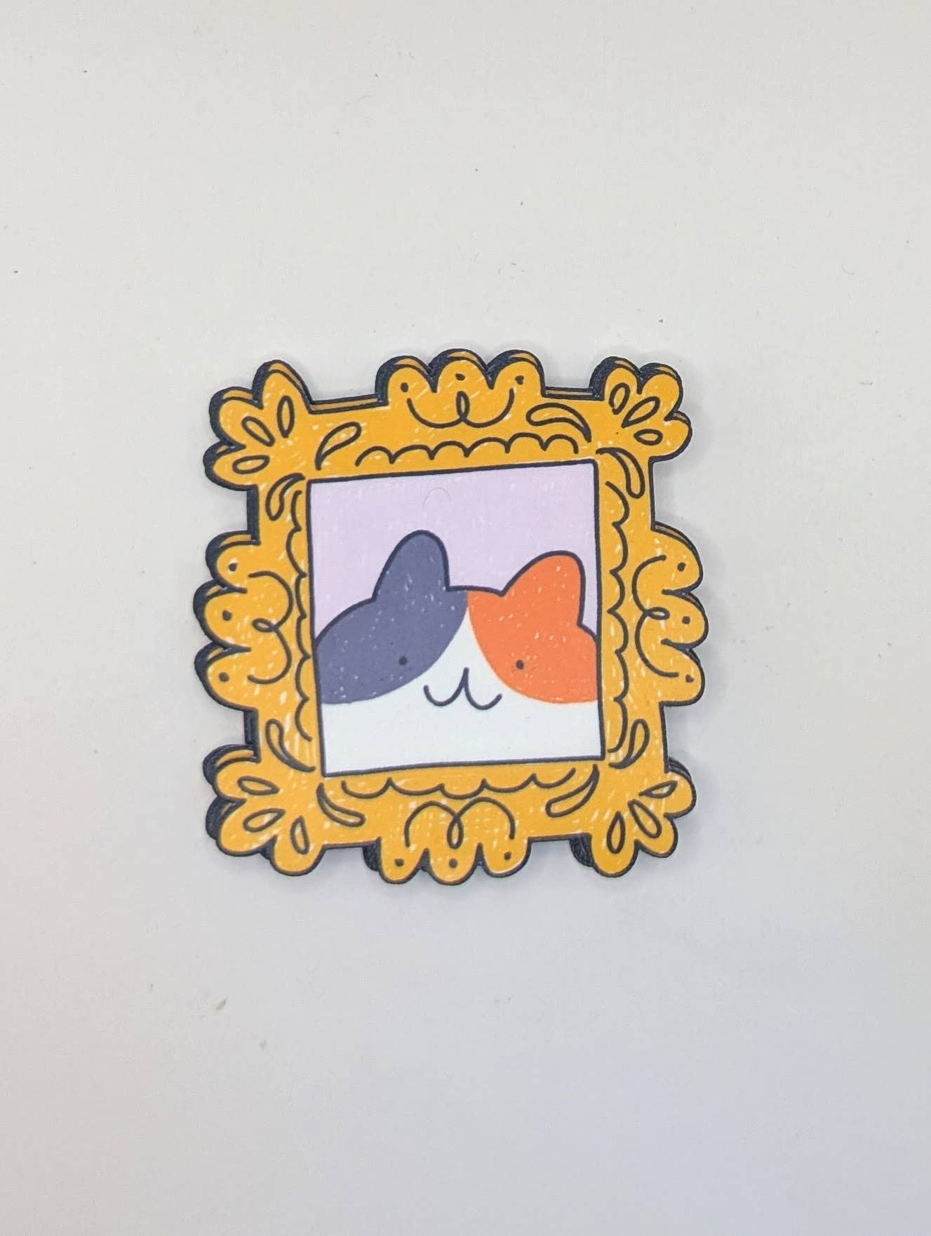 Framed Cat Portrait Vinyl Waterproof Sticker