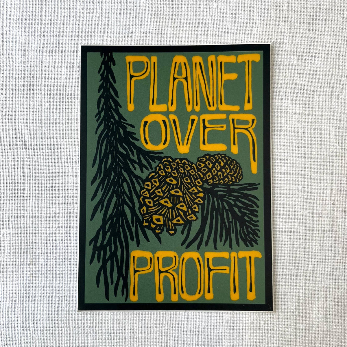 Planet Over Profit Sticker | matte vinyl environmental – Cultivate Jax