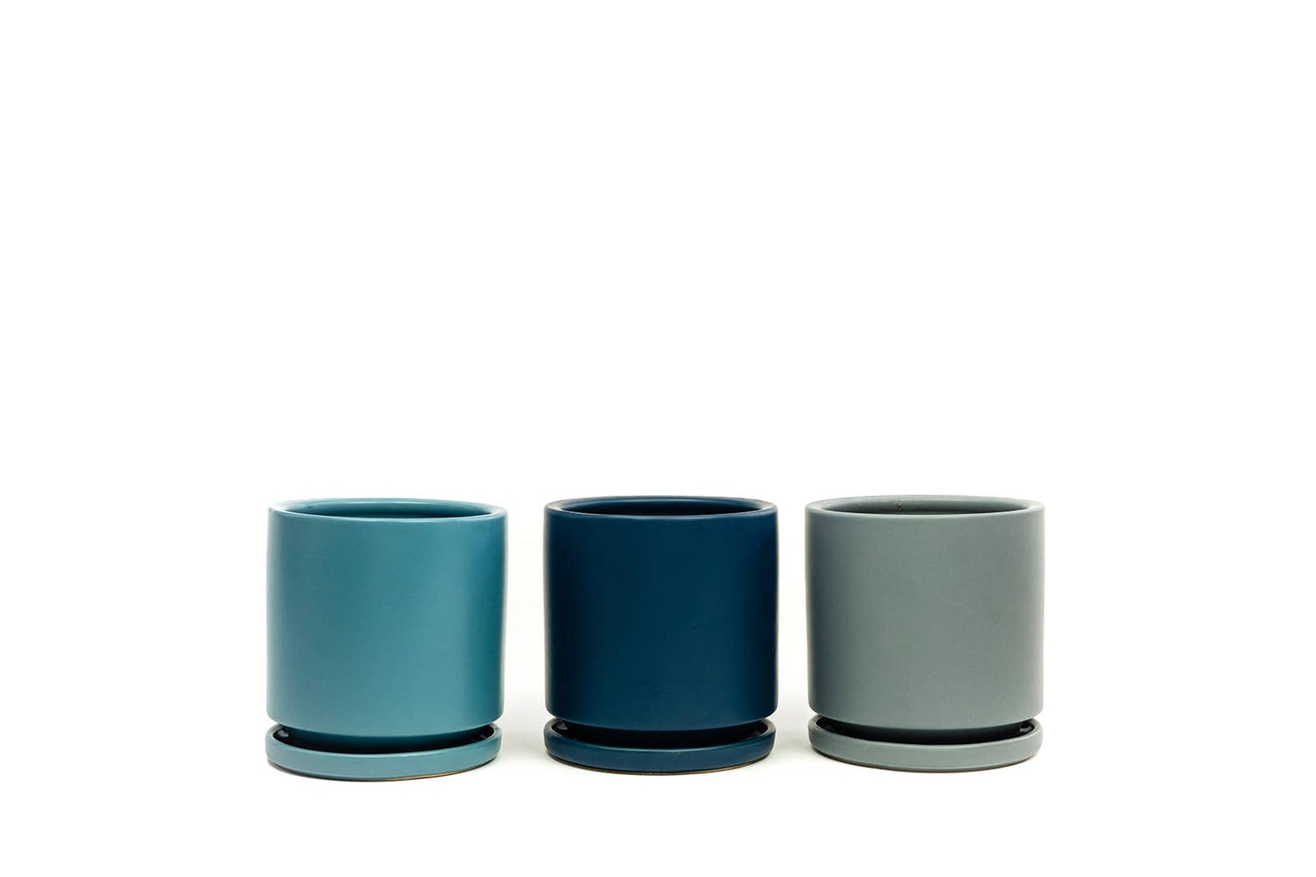 10.5" Gemstone Cylinder Pots with Water Saucers