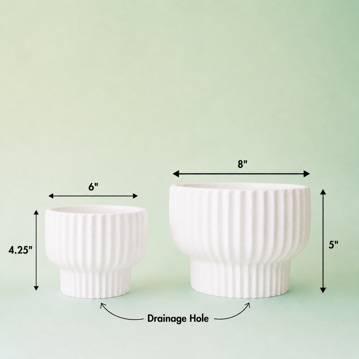 Presley Pedestal Planter | White