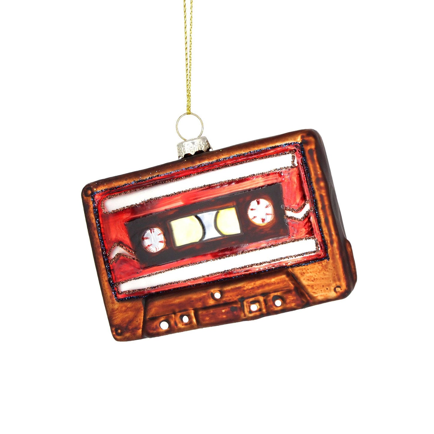 Glass Christmas Ornament Cassette Tape Vintage Gift 2025