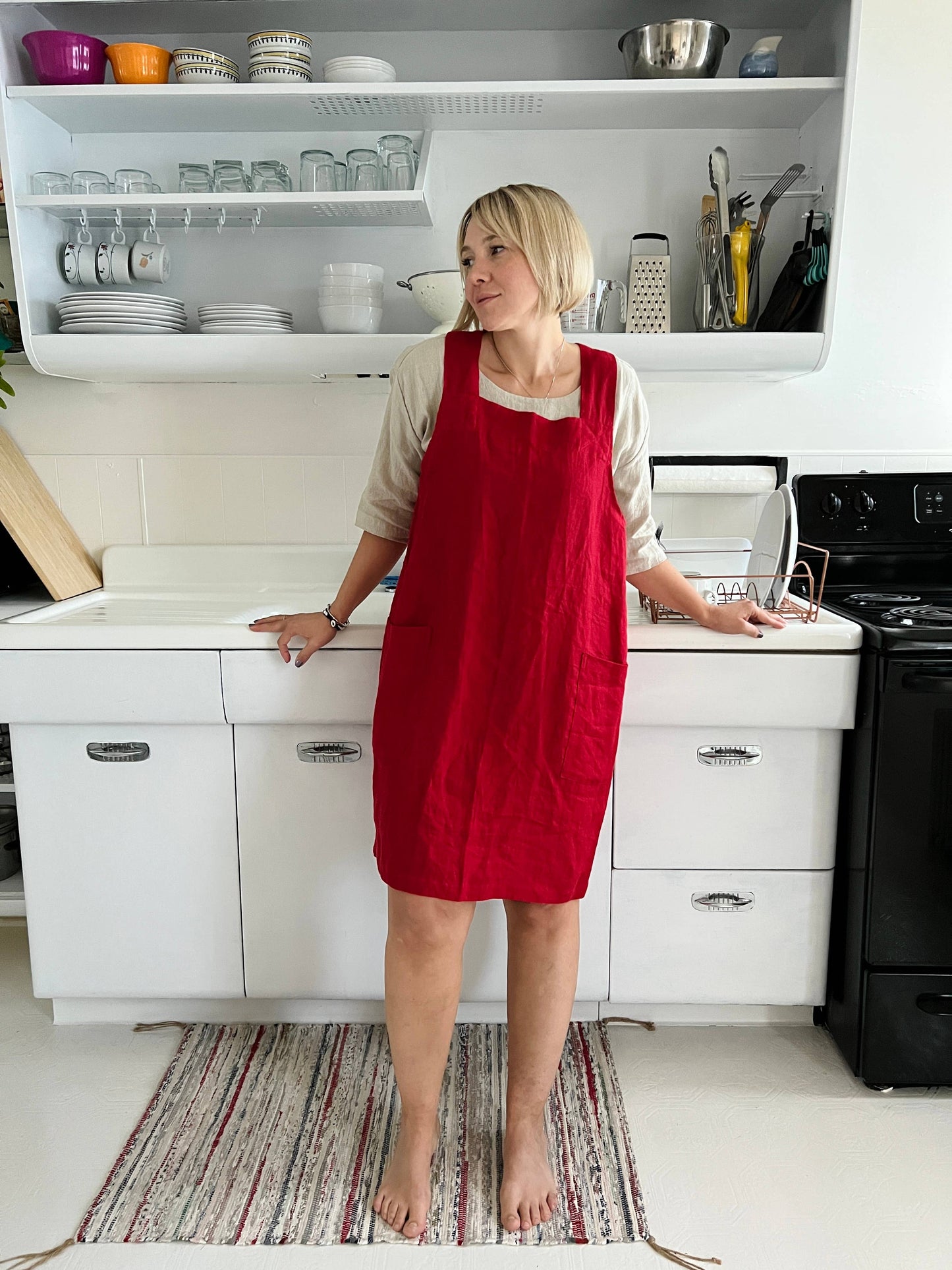 Linen Pinafore ( Japanese Apron)