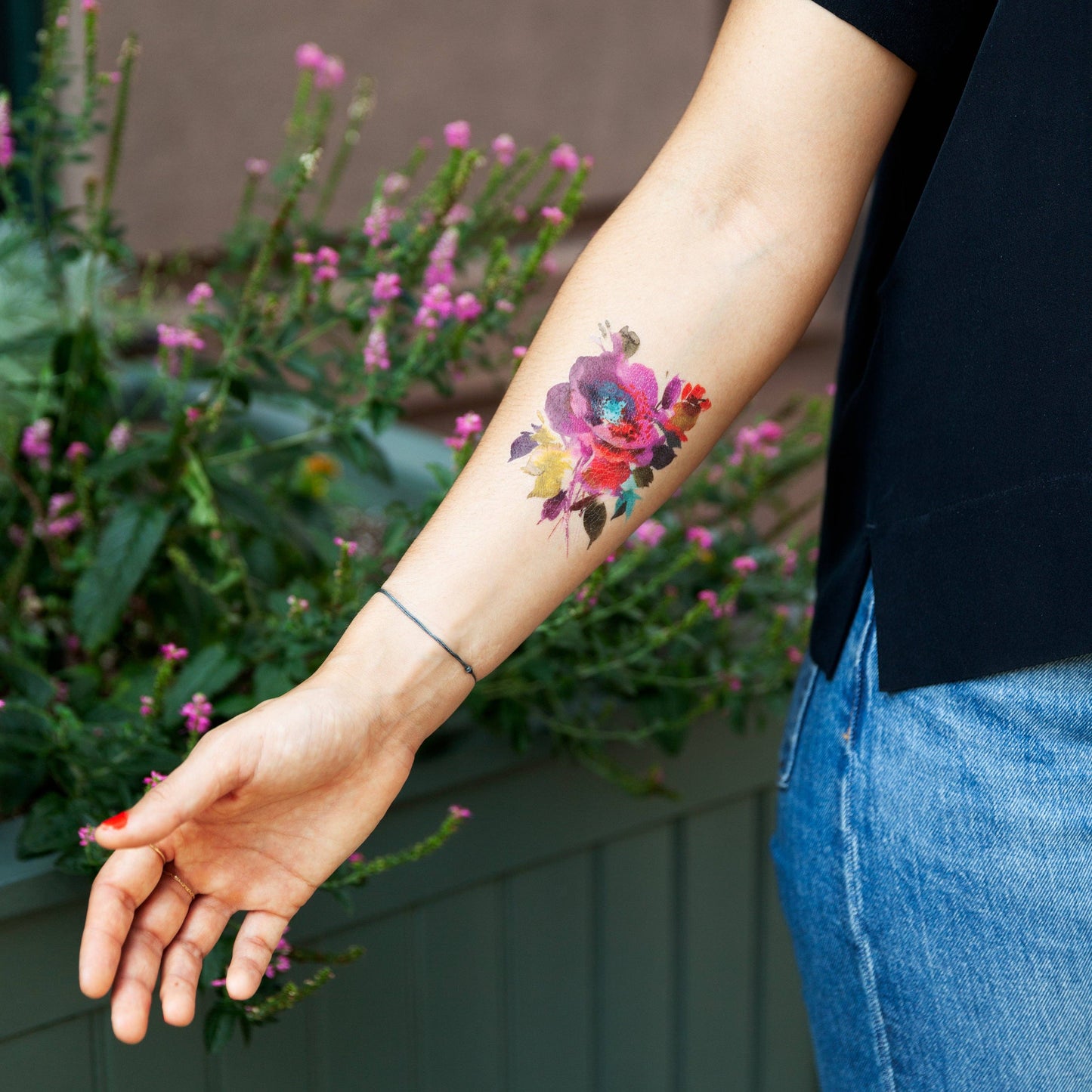 Festive Floral Tattoo Pair